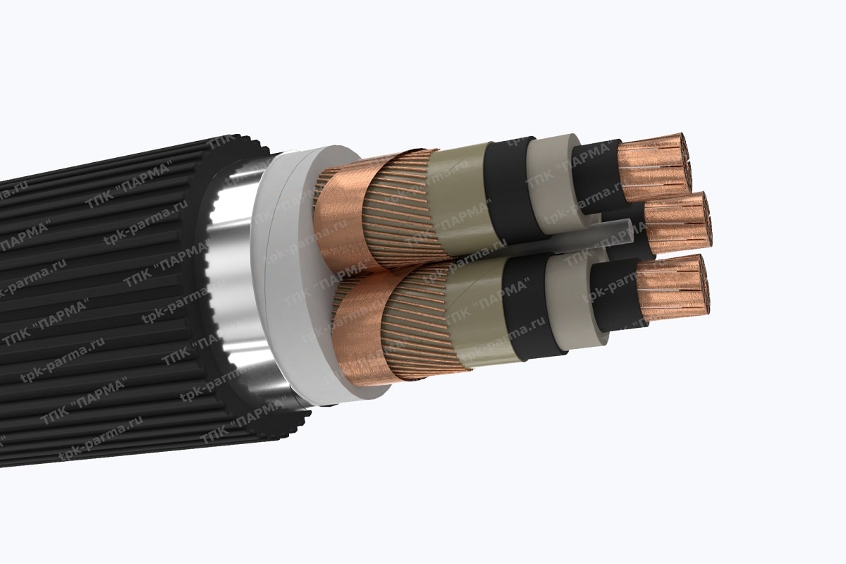 Фотография провода Кабель ПвПу2г 3х240/120 - 20кВ