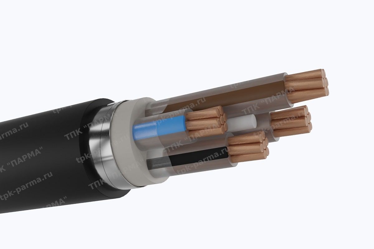 Фотография провода Кабель ПвБбШп 3х10+1х4 - 1кВ